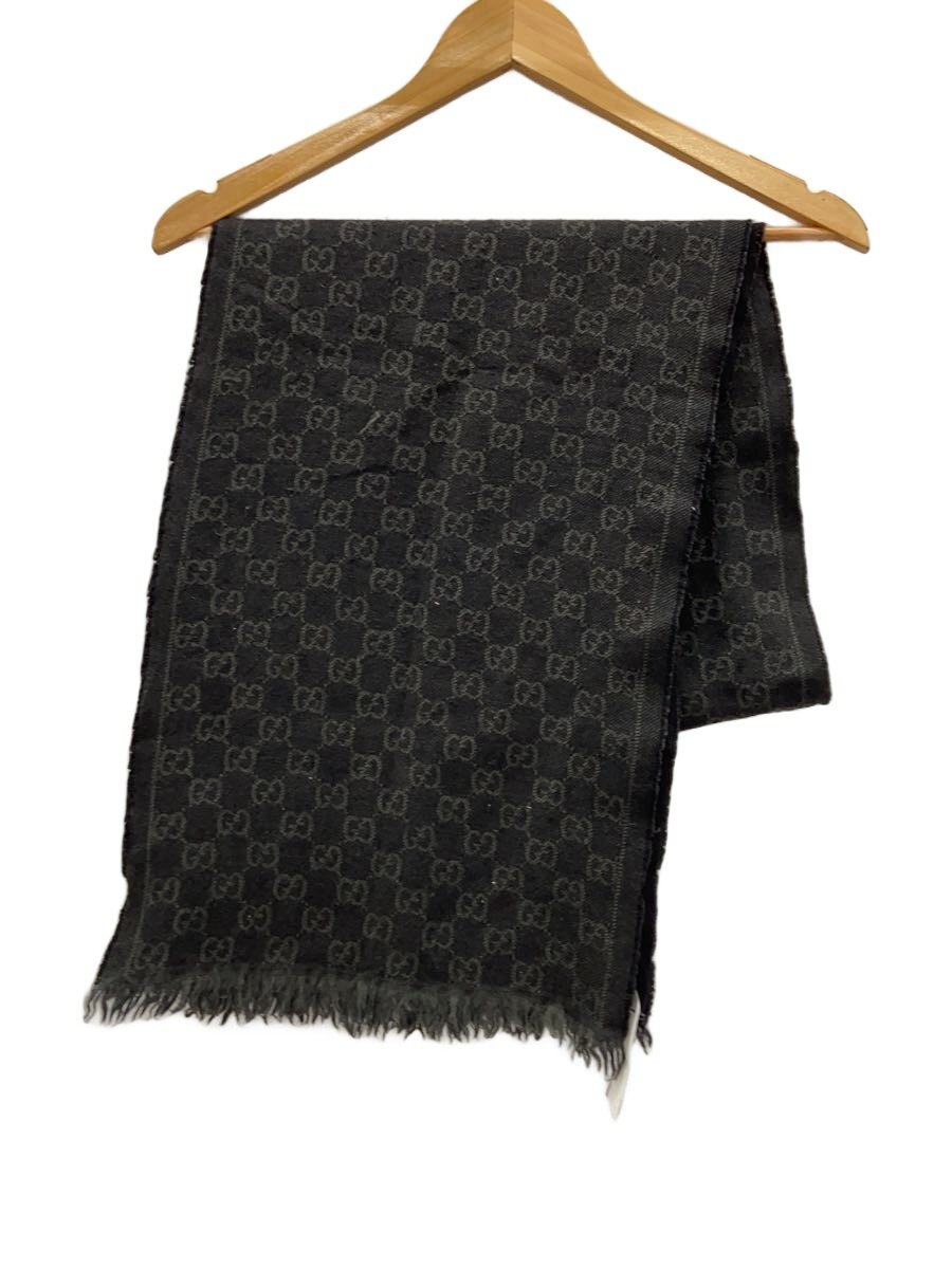【中古】GUCCI◆袈裟/羊毛/BLK/総柄/メンズ【服飾雑貨他】
