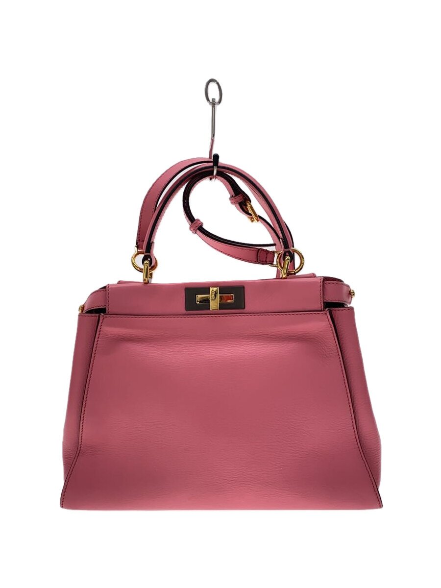 【中古】FENDI◆ショルダーバッグ/なめし革/PNK【御徒面子】
