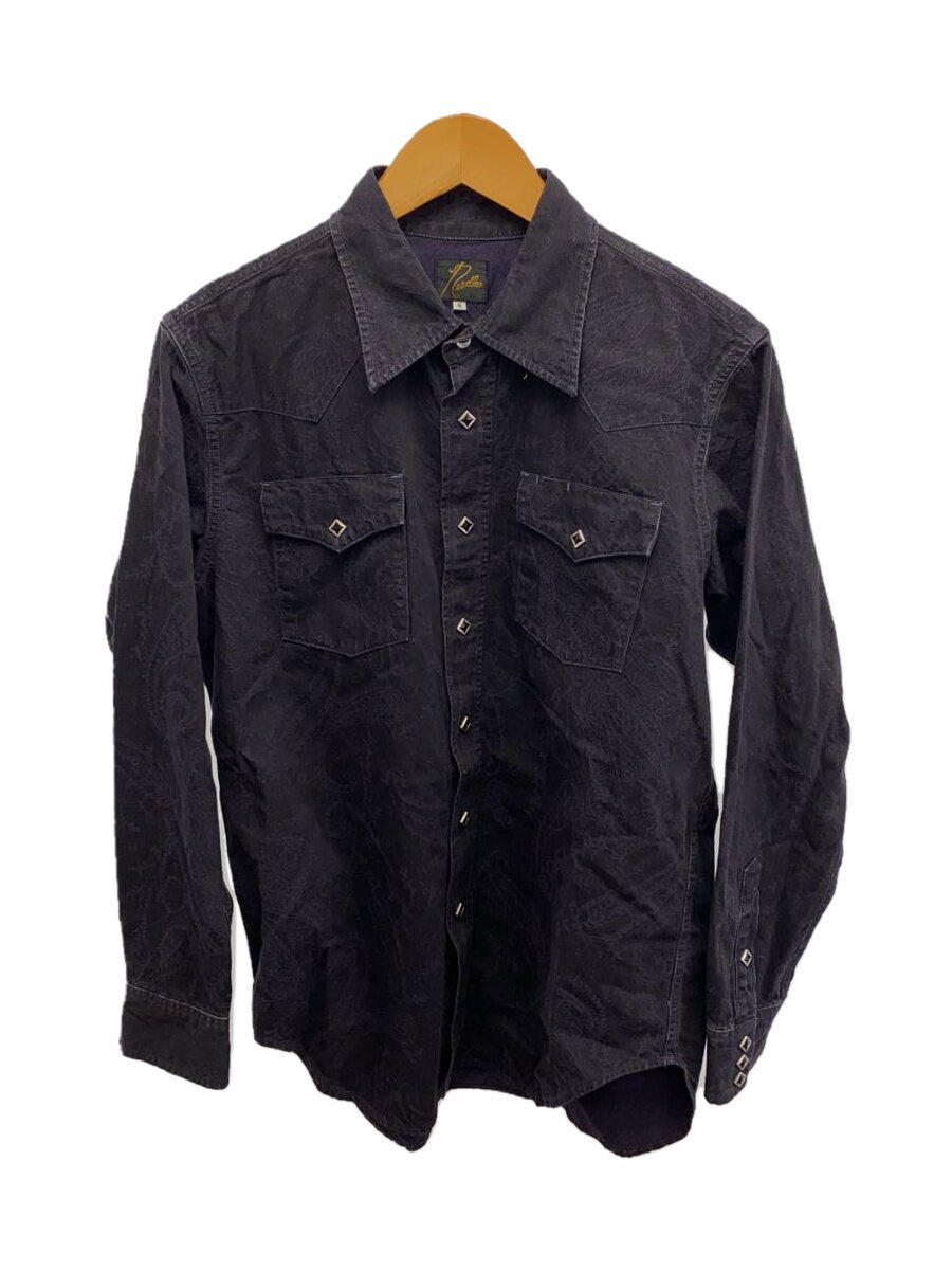 【中古】Needles◆WESTERN SHIRT-8OZ DENIM/ PAISLEY JQ/長袖プルオーバー/S/綿織物/NS168【メンズウェア】