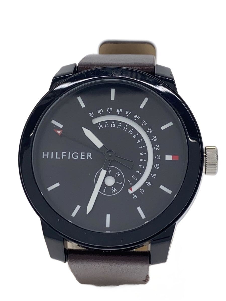 【中古】TOMMY HILFIGER◆石英ウオッチ/アナログ/--/BLK/1791478【服飾雑貨他】