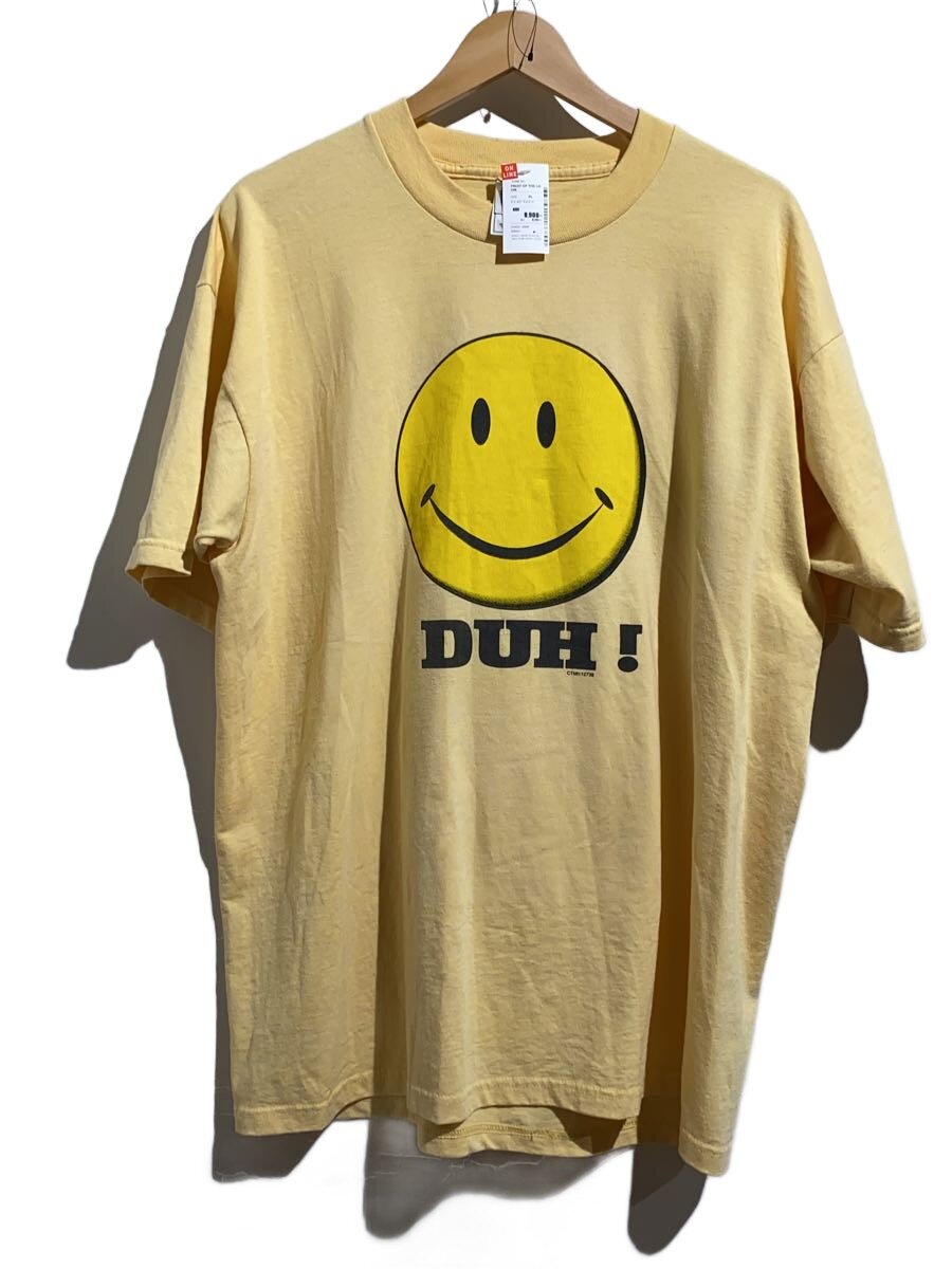 【中古】FRUIT OF THE LOOM◆スマイリー/DUH!/プルオーバー/XL/綿織物/YLW//【メンズウェア】