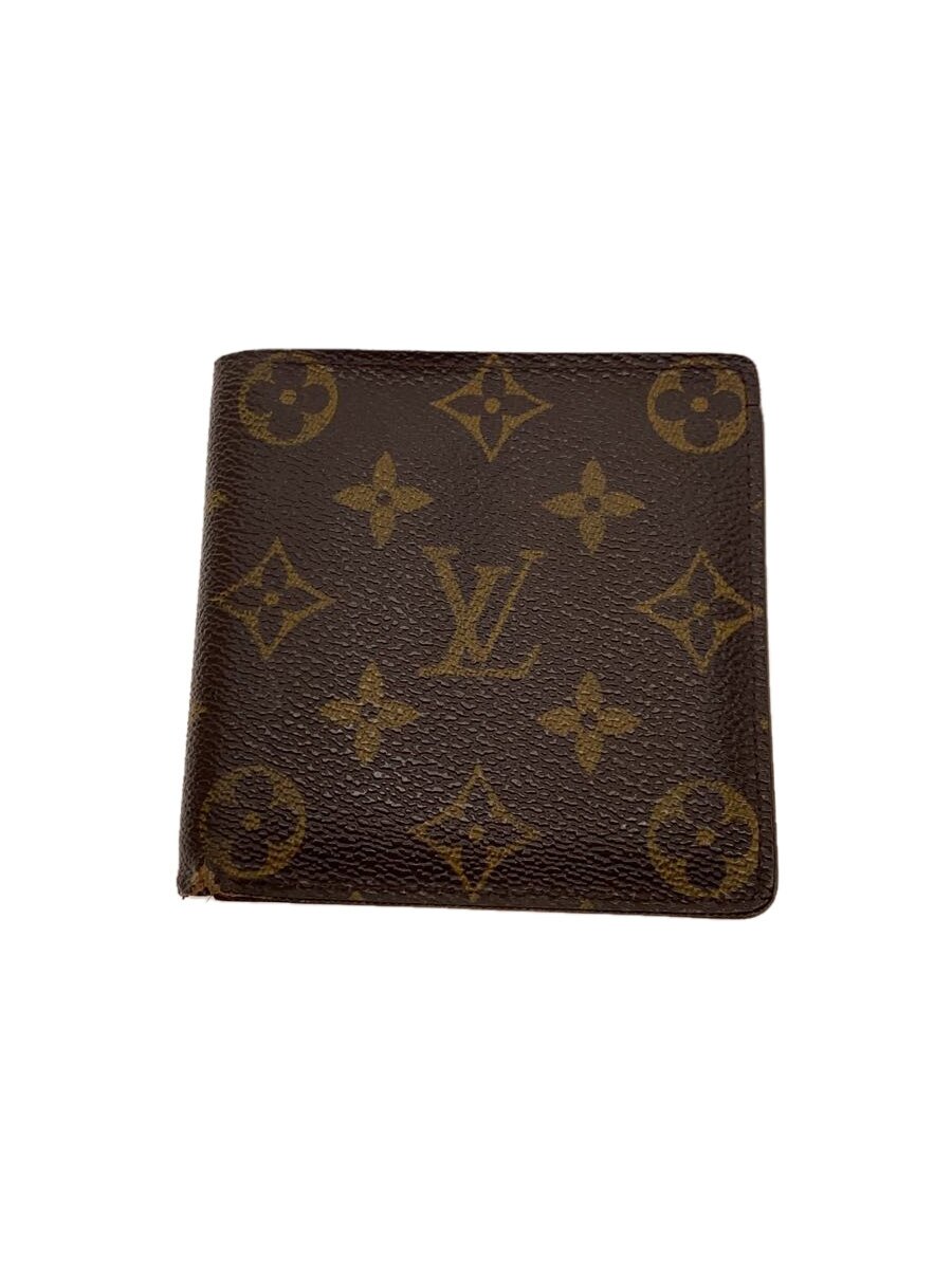 【中古】LOUIS VUITTON◆ポルト・フォイユ・マルコ_モノグラム・キャンバス_BRW/PVC/BRW/総柄/レディース【服飾雑貨他】