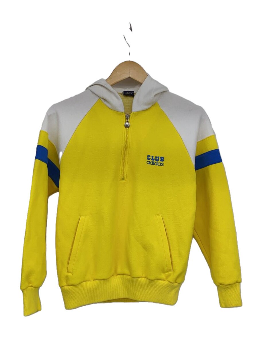 【中古】adidas◆80s/デサント製/プルオーバーハーフジップパーカー/--/ポリエステル/YLW【メンズウェア】