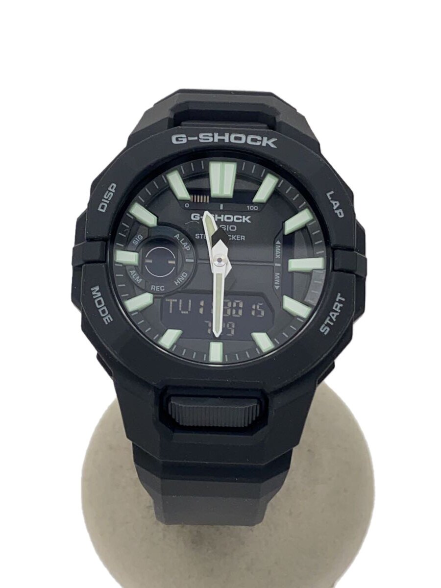 【中古】CASIO◆石英ウオッチ_G-SHOCK/デジアナ/天然ゴム/BLK/BLK【服飾雑貨他】