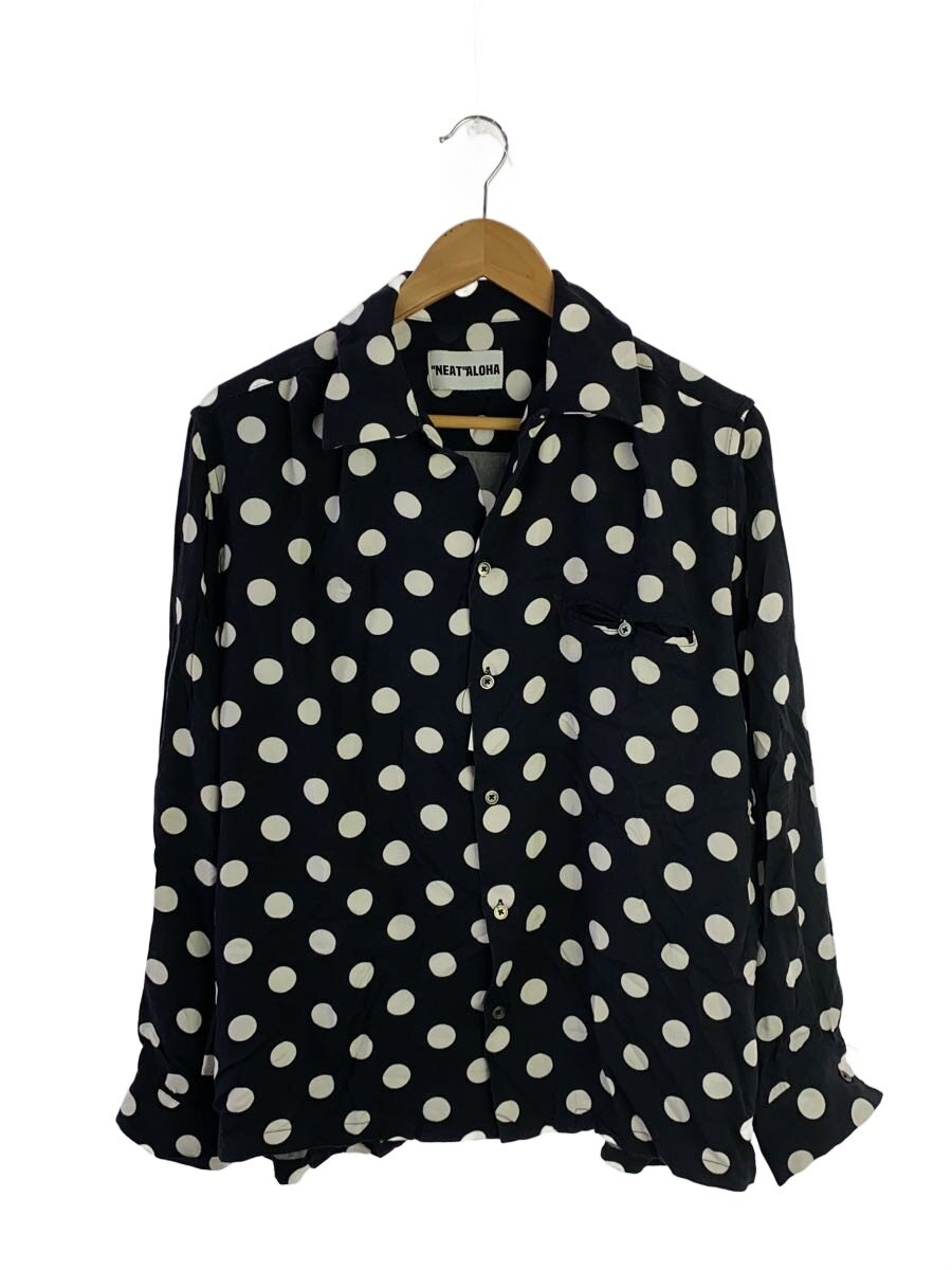 【中古】NEAT ALOHA◆長袖プルオーバー/M/人絹/BLK/点点【メンズウェア】