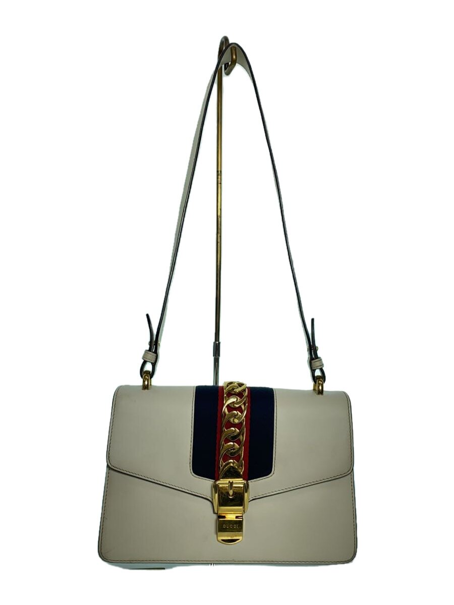 【中古】GUCCI◆ショルダーバッグ_シルヴィ/レザー/WHT/無地【バッグ】|2nd STREET 店