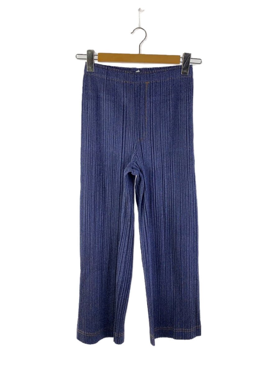 【中古】PLEATS PLEASE ISSEY MIYAKE◆COTTON DENIM/下つ方/2/ポリエステル/IDG/無地/PP51JF604【レディース御召しもの】