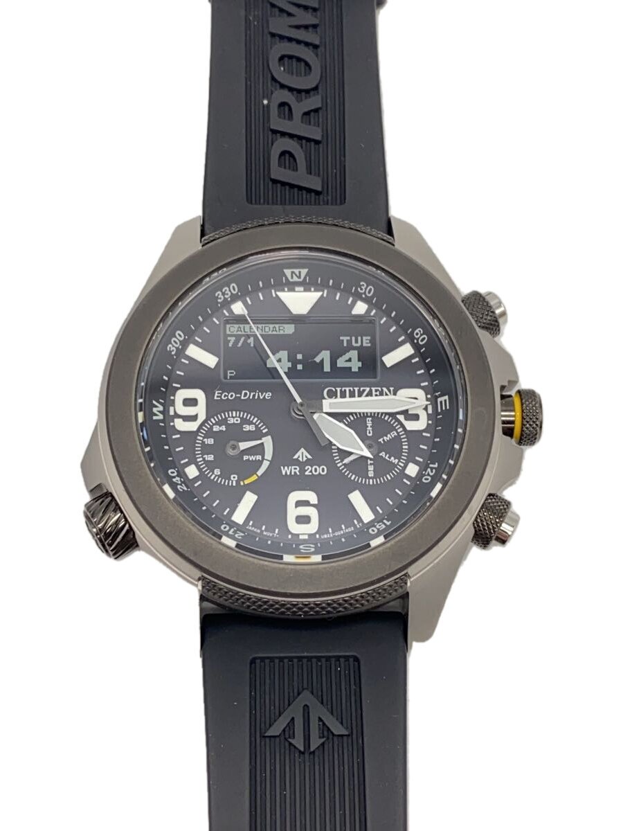 【中古】CITIZEN◆ソーラーウォッチ/デジアナ/思われ人/BLK/BLK/JV1007-07E【服飾雑貨他】