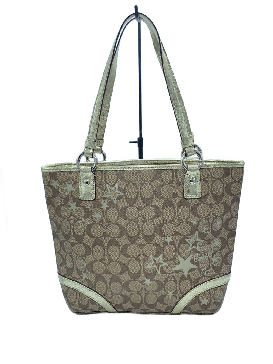 【中古】COACH◆トートバッグ/--/BEG/F18853//【御徒面子】