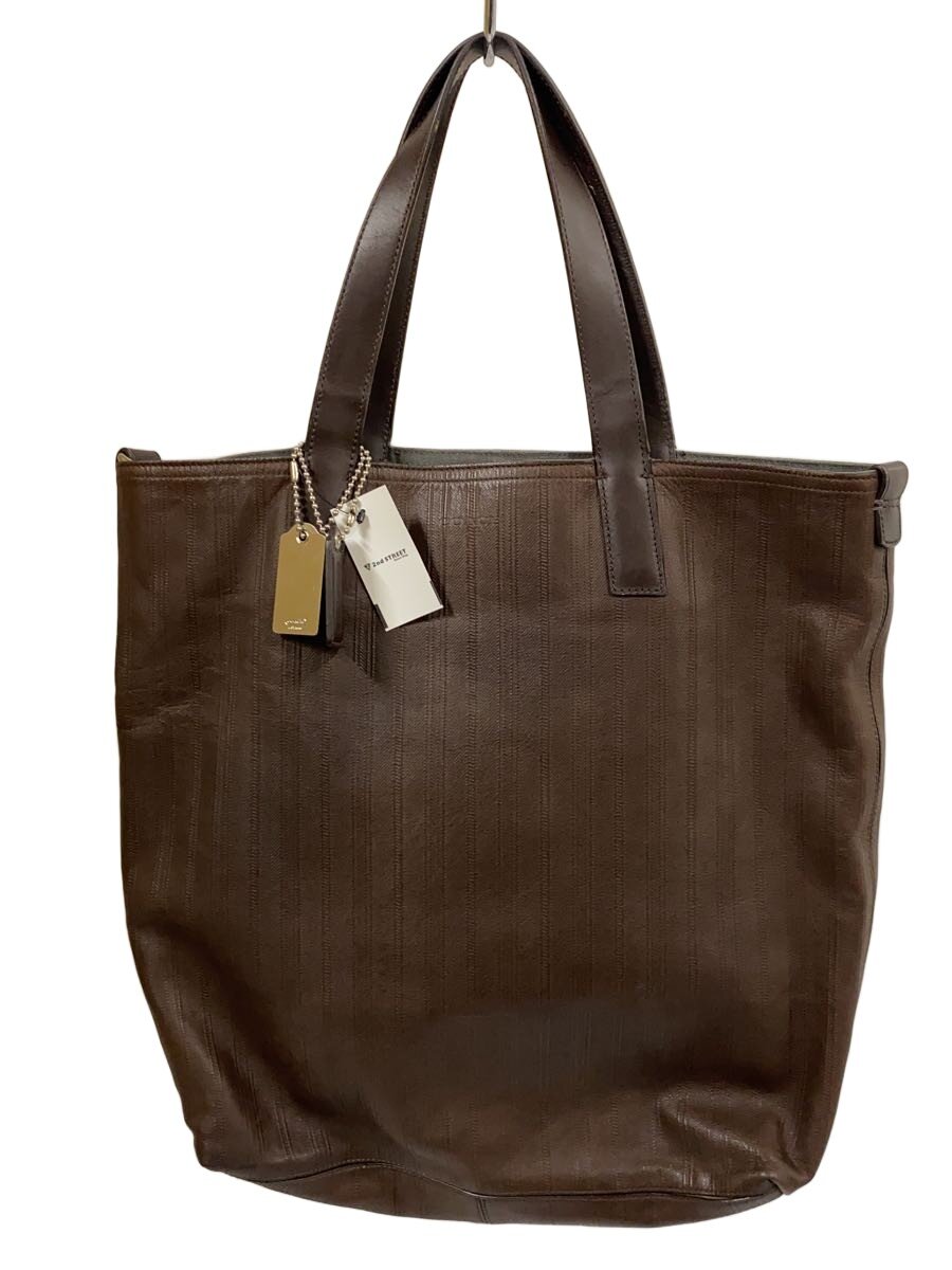 【中古】COACH◆トートバッグ/なめし革/BRW【御徒面子】
