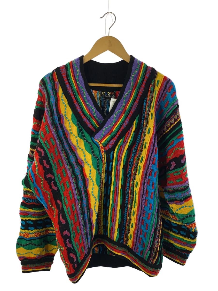 【中古】COOGI◆編み物・プルオーバー(朦々たる)/M/羊毛/マルチ色つや【メンズウェア】