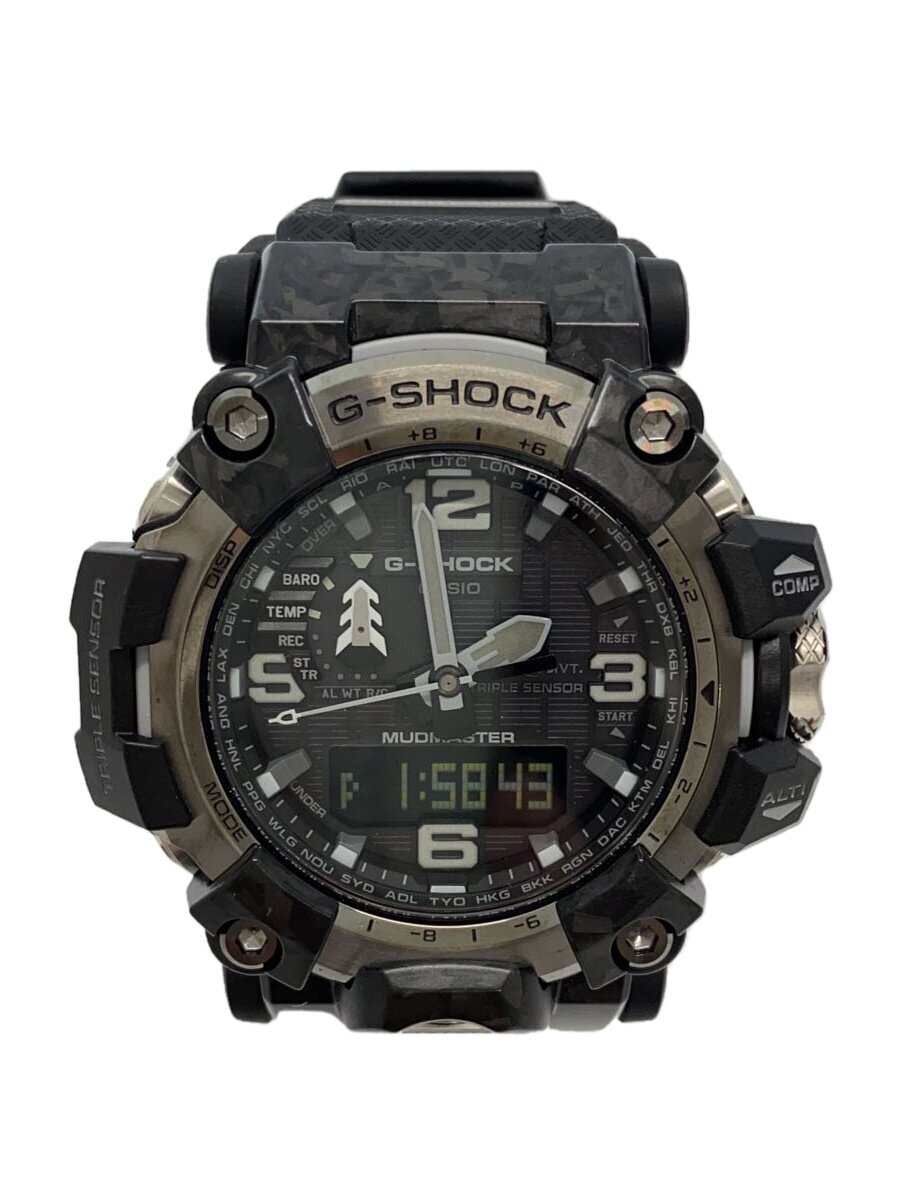 【中古】CASIO◆ソーラーウォッチ_G-SHOCK/デジアナ/--/BLK/BLK/SS【服飾雑貨他】