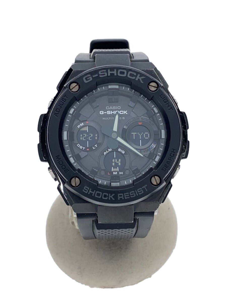 【中古】CASIO◆ソーラーウオッチ・G-SHOCK/デジアナ/天然ゴム/BLK/BLK/SS【服飾雑貨他】