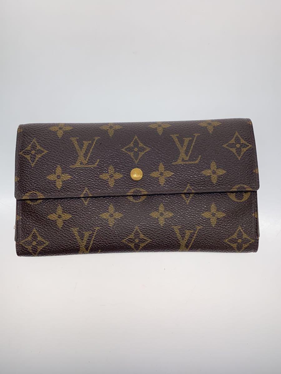 【中古】LOUIS VUITTON◆ポルト・トレゾール・インターナショナル/PVC/ブラウン/モノグラム/メンズ/M61215/使用感有//【服飾雑貨他】