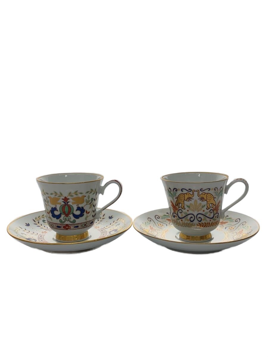 【中古】有田焼(弥左衛門)◆優勝杯\u0026平円盤/イラン紋 (更紗・唐草)ありの実カフェー碗皿【御厨子所備品】