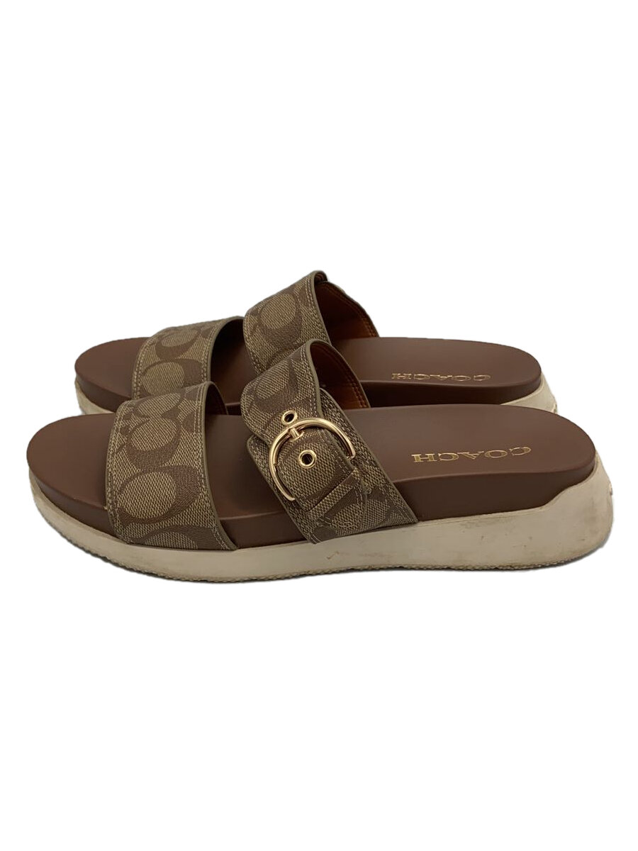 【中古】COACH◆サンダル/24.5糎/BRW/C8925//【シューズ】