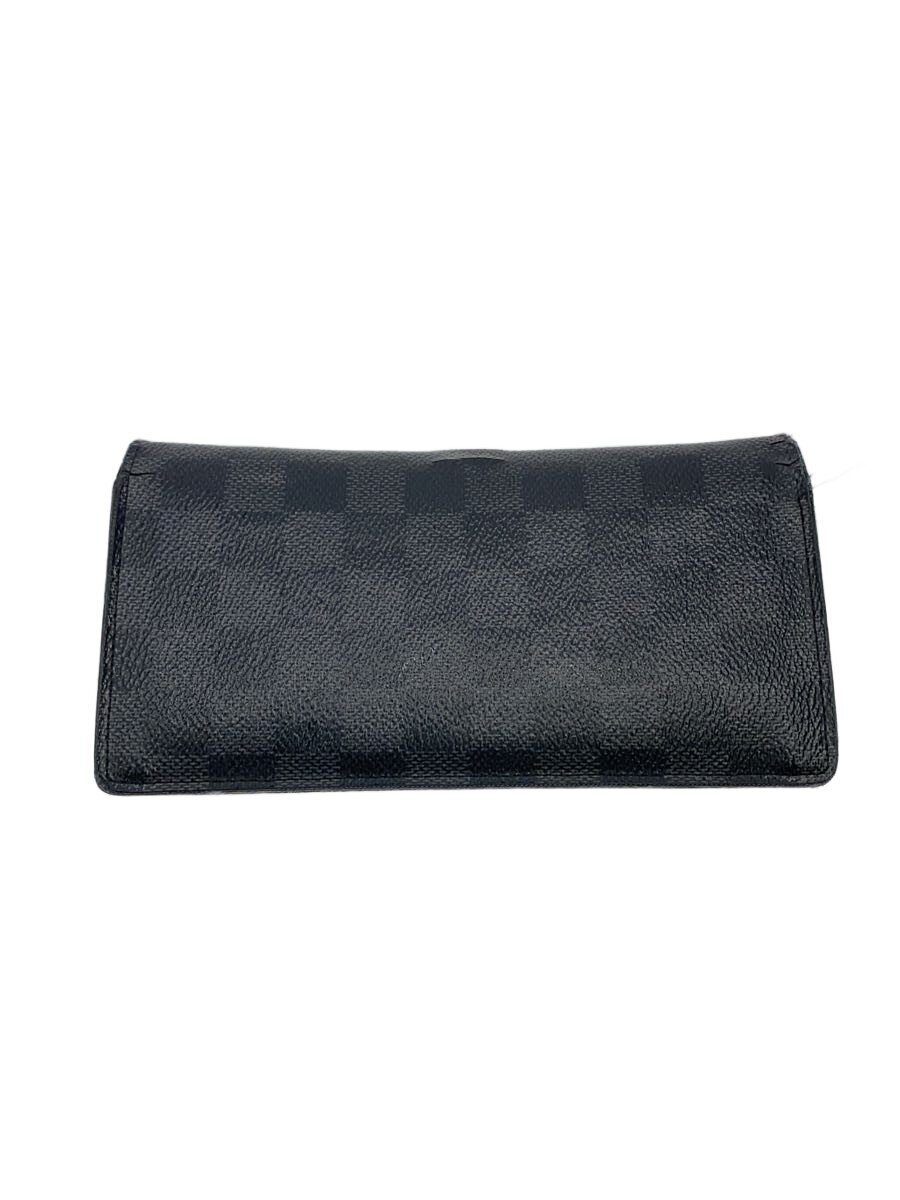 【中古】LOUIS VUITTON◆2つ折り紙入れ/なめし革/BLK/レディース/N62665【服飾雑貨他】