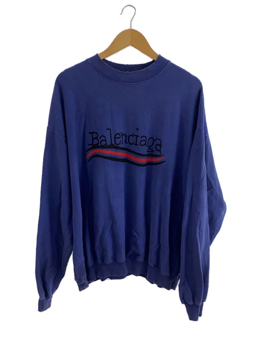 【中古】BALENCIAGA◆汗水/L/綿織物/パープル/JP57 2022 01698【メンズウェア】