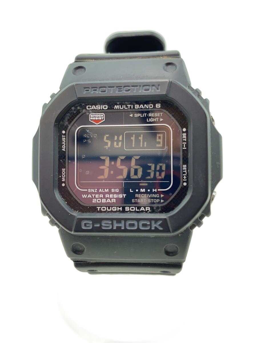 【中古】CASIO◆ソーラーウオッチ_G-SHOCK/デジタル/天然ゴム/BLK/BLK/SS【服飾雑貨他】