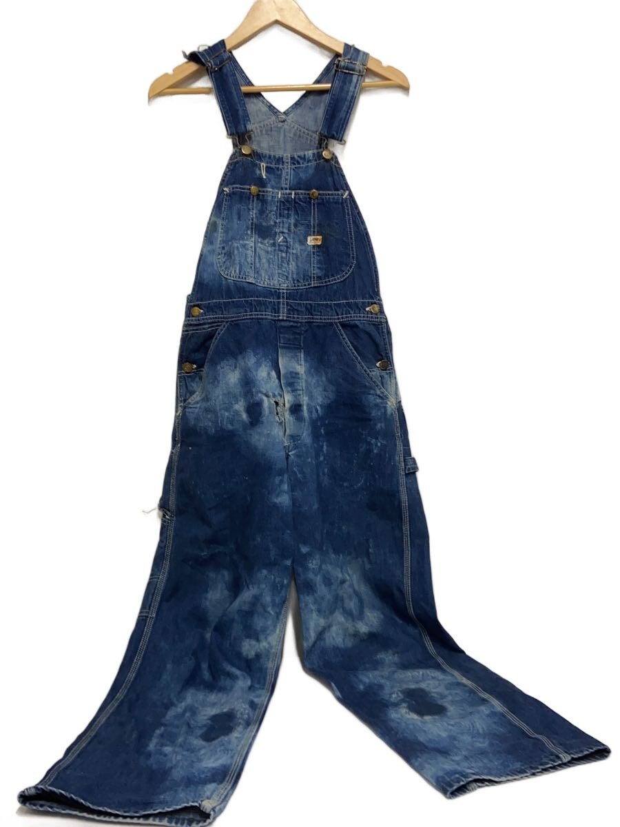 【中古】Lee◆60～70s/JELT DENIM/サンフェード/穴有/大層らしいオール/--/ジーンズ/IDG/無地【メンズウェア】