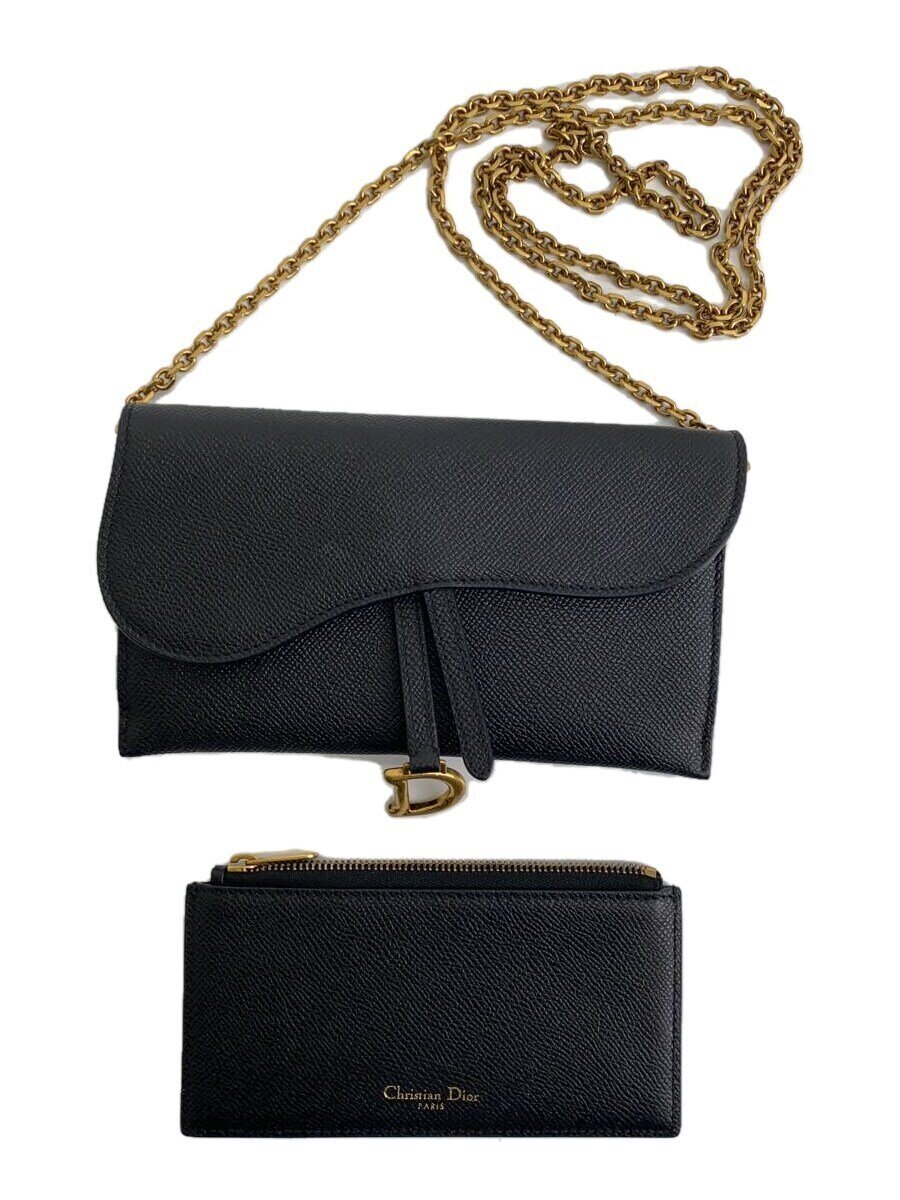 【中古】Christian Dior◆サドルウォレット/金入れ/--/BLK/レディース/s5614cbaa m900【服飾雑貨他】