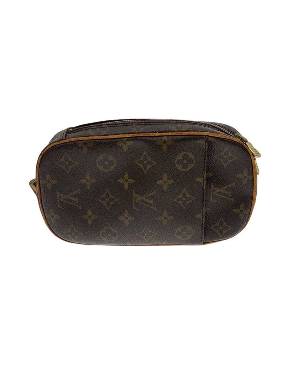 【中古】LOUIS VUITTON◆ポシェット・ガンジュ_モノグラム・帆布/なめし革/BRW【御徒面子】