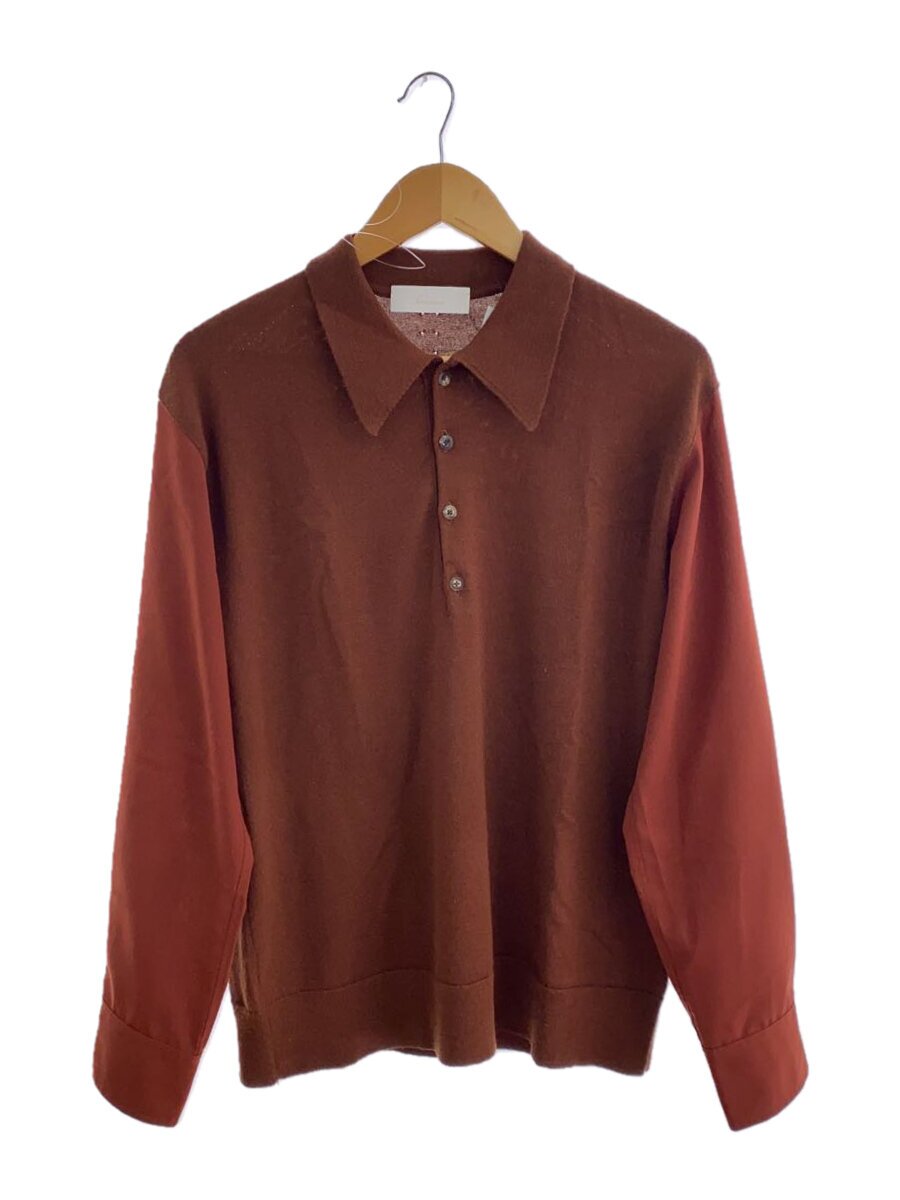 【中古】IRENISA◆スポーツシャツ/2/羊毛/BRW/無地/IH-23FW-K008【メンズウェア】