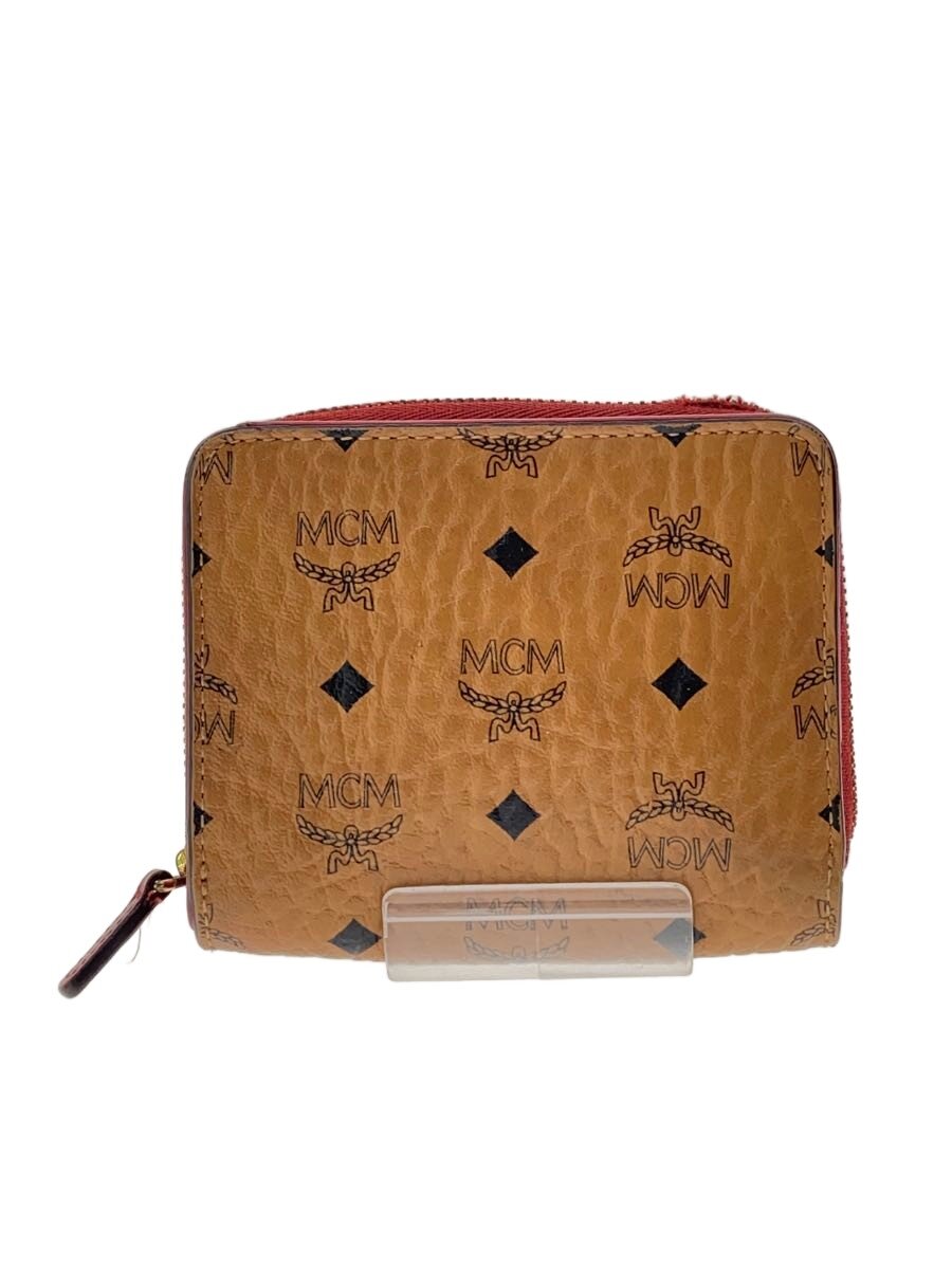 【中古】MCM◆2つ折り紙入れ/なめし革/BRW/Zip Wallet In Visetos Original【服飾雑貨他】
