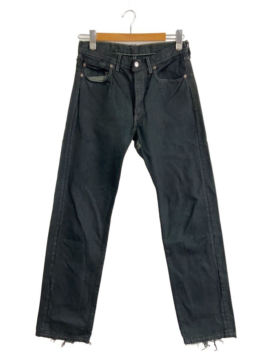 【中古】Levi’s◆UK製/引っ切りないズボン下/32/ジーンズ/BLK/無地/501/後染め//【メンズウェア】