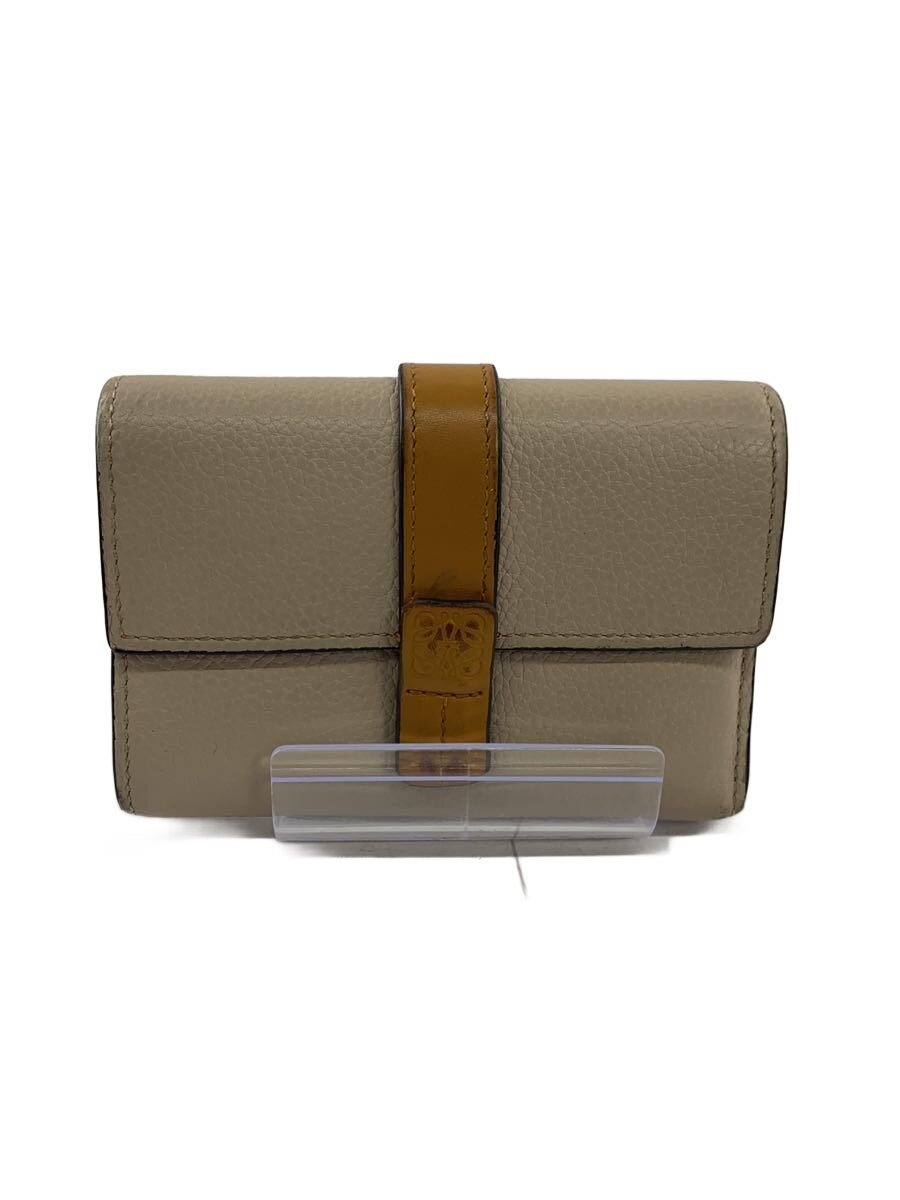 【中古】LOEWE◆3つ折り紙入れ/--/BEG/無地/レディース【服飾雑貨他】