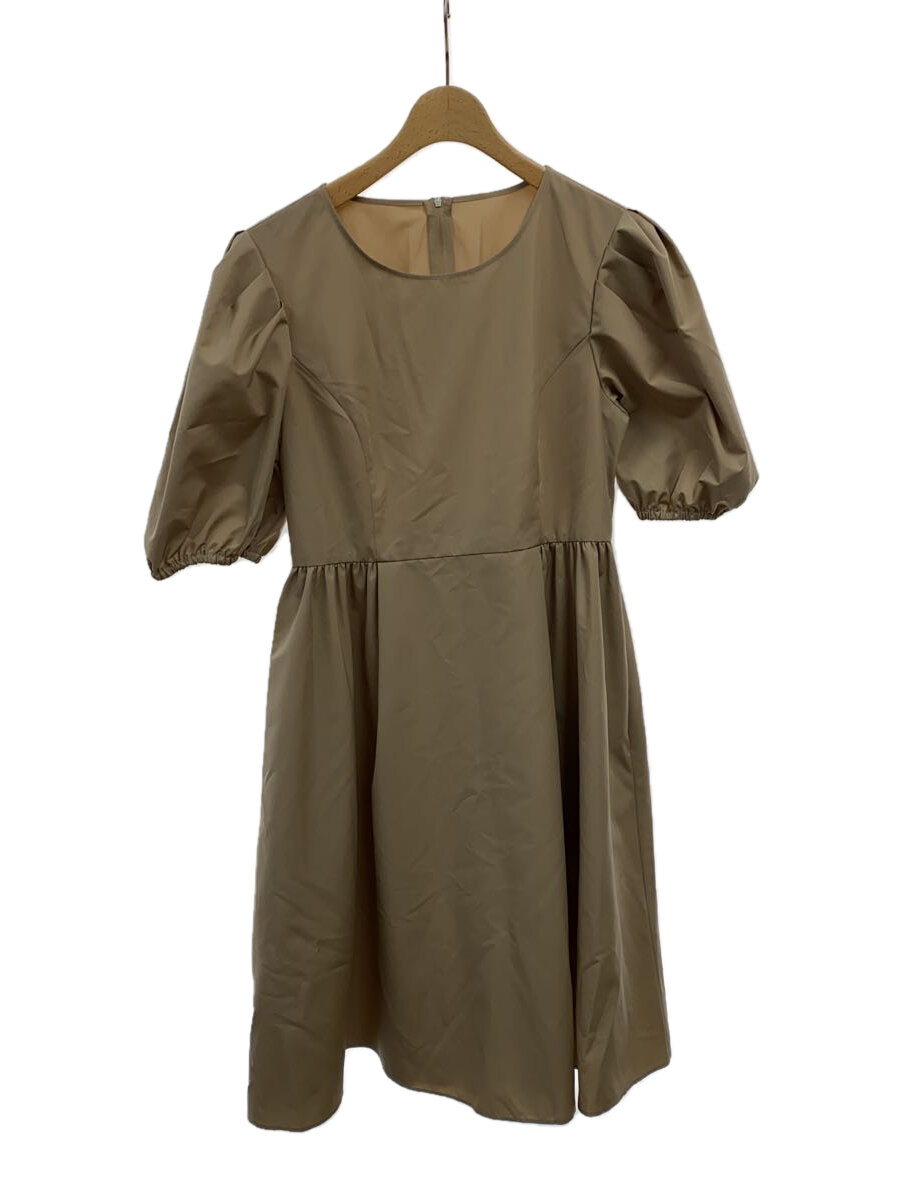 【中古】FOXEY NEWYORK◆25SS/Dress Lady Puff/半袖衣装/42/ポリエステル/BEG/45137【レディースお召しもの】