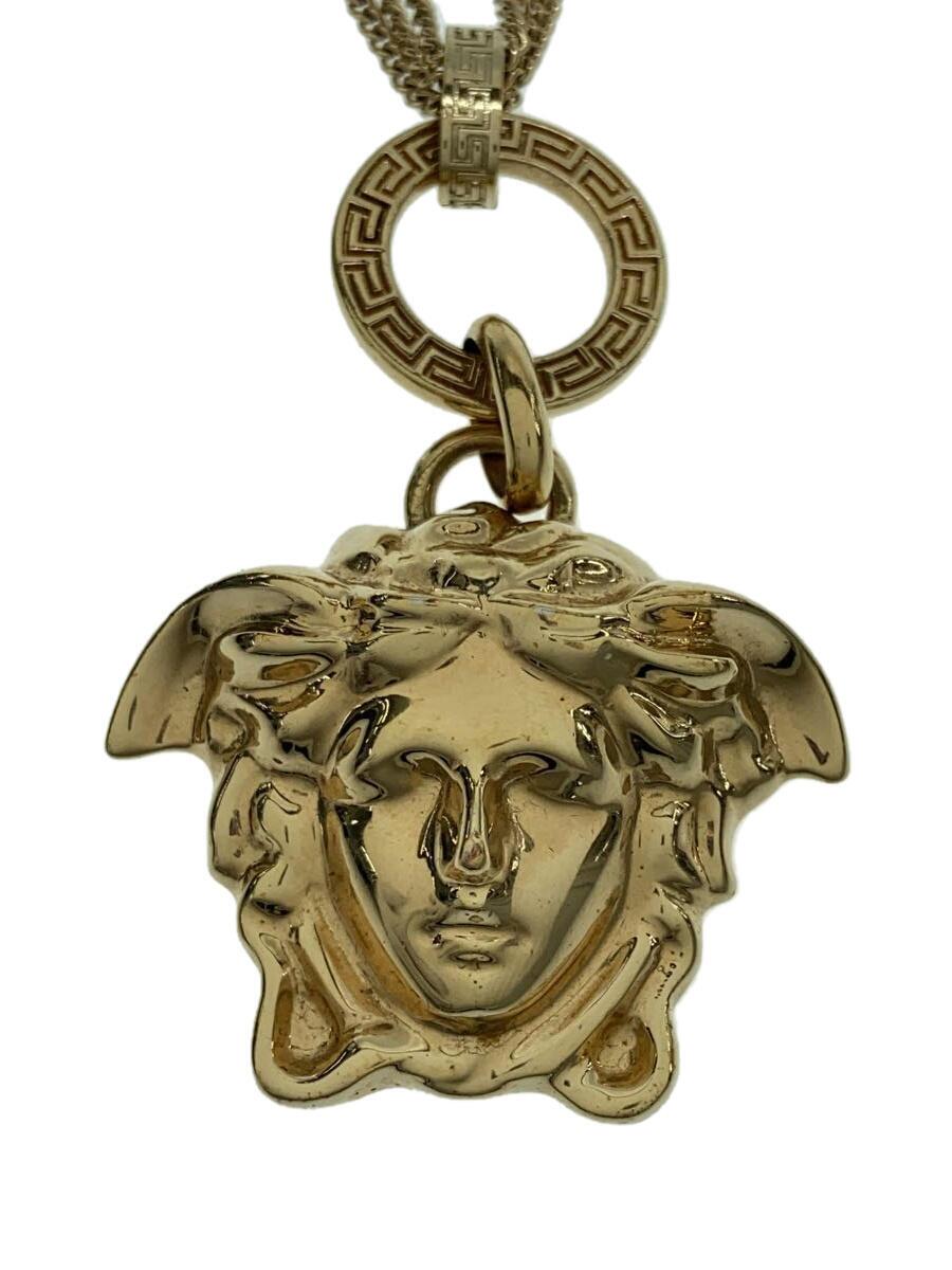 【中古】VERSACE◆首飾り/メデューサ/3連チェーン店/GLD/いの一番有/メンズ【服飾雑貨他】