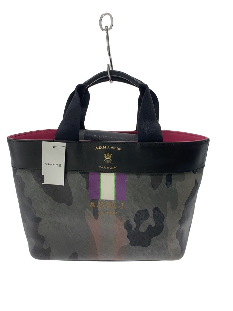 【中古】A.D.M.J.◆トートバッグ/PVC/GRY【御徒面子】