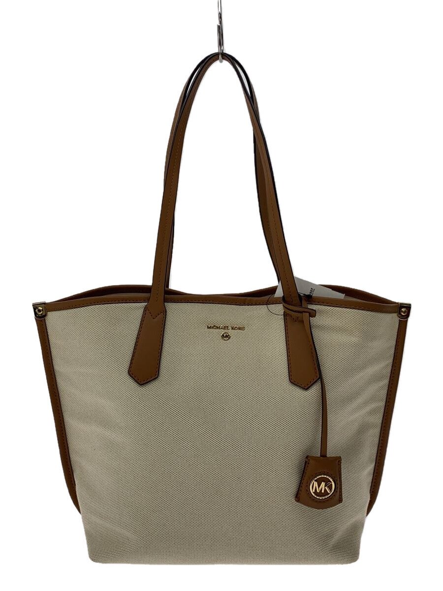 【中古】MICHAEL KORS◆トートバッグ/帆布/BEG/無地/30T1GJBT3C【御徒面子】