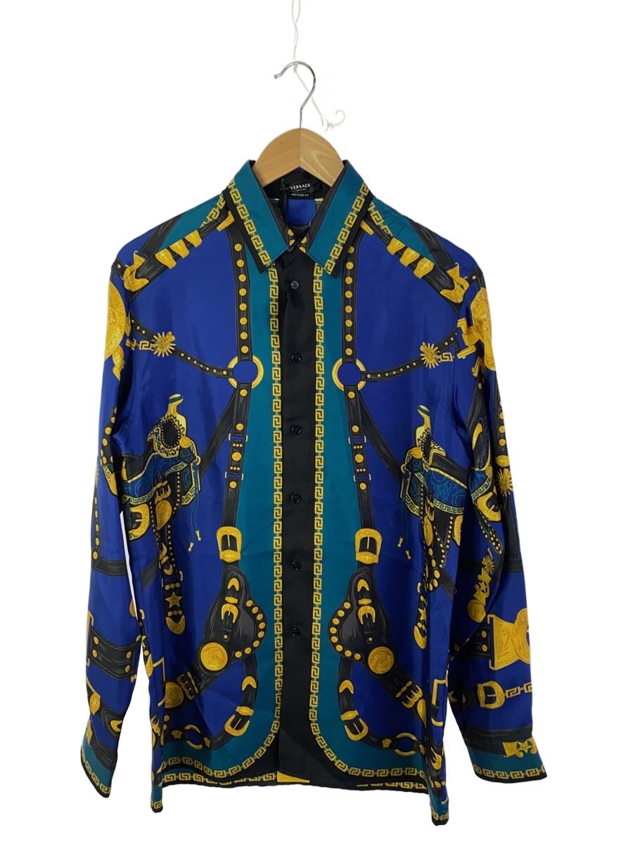 【中古】VERSACE◆Versace Medusa Harness shirt インチ silk/44/絹地/1003941 1A07438【メンズウェア】
