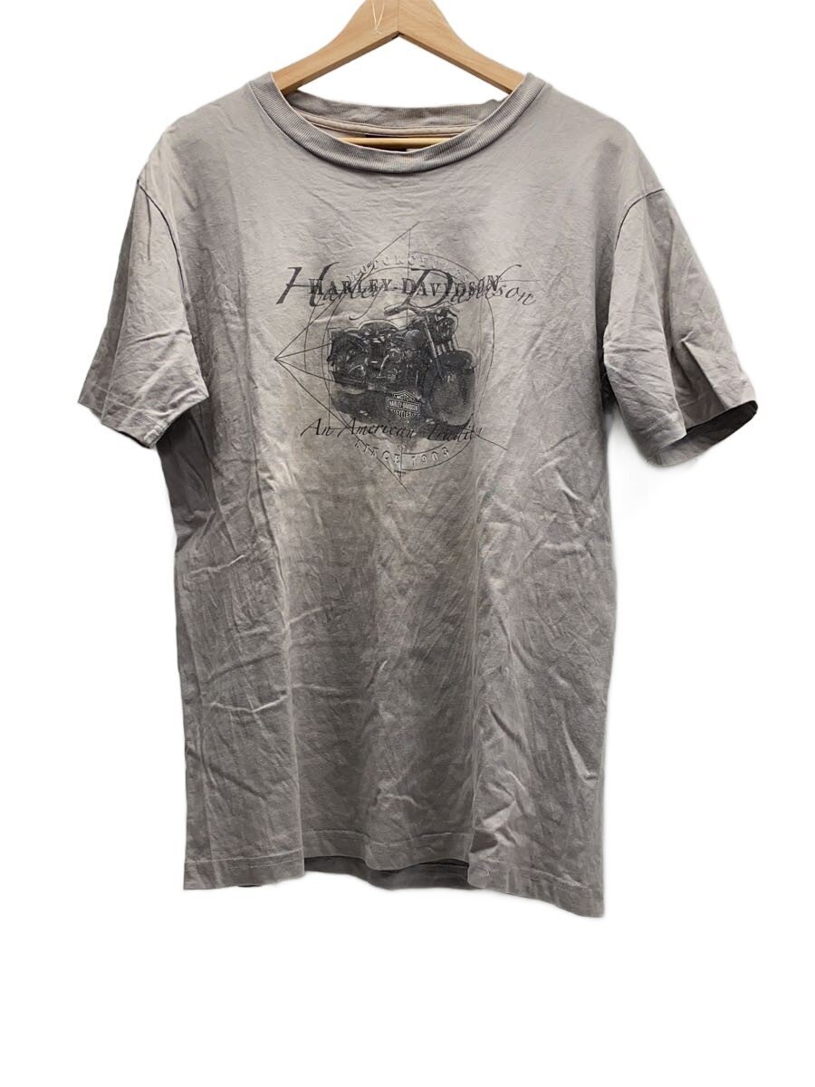 【中古】HARLEY DAVIDSON◆プルオーバー/L/綿織物/GRY/USA製/汚れた状態有【メンズウェア】
