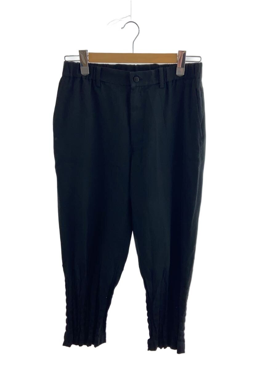 【中古】ISSEY MIYAKE◆裾プリーツイージーパンツ/2/ポリエステル/BLK/ME78-FF156//【メンズウェア】