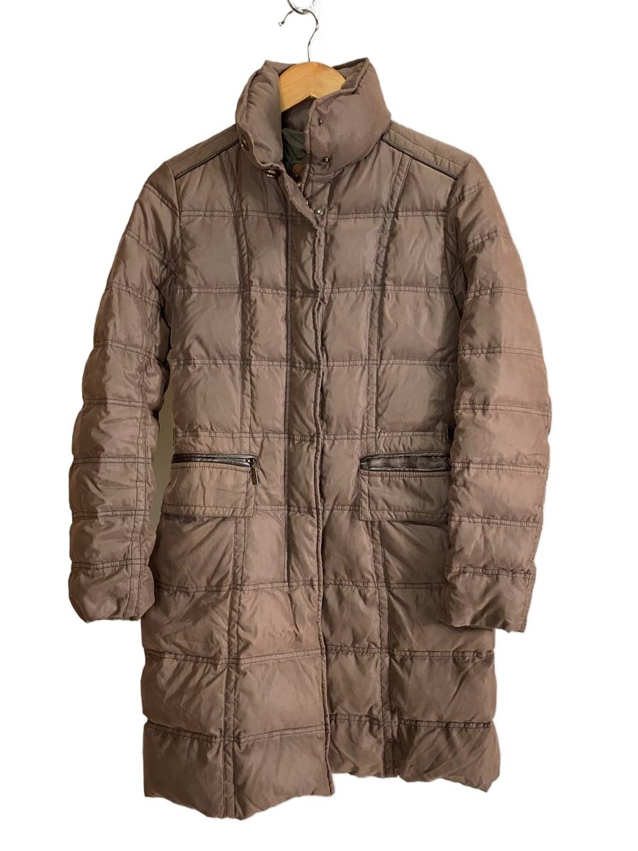 【中古】MONCLER◆ロングダウンジャケット/0/ポリエステル/BRW【レディース御召しもの】