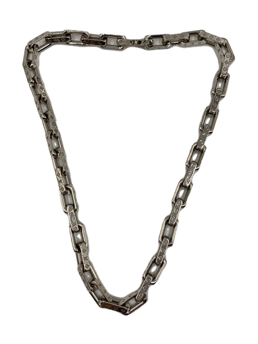 【中古】LOUIS VUITTON◆コリエ・チェーンモノグラム_SLV/--/SLV/メンズ【服飾雑貨他】