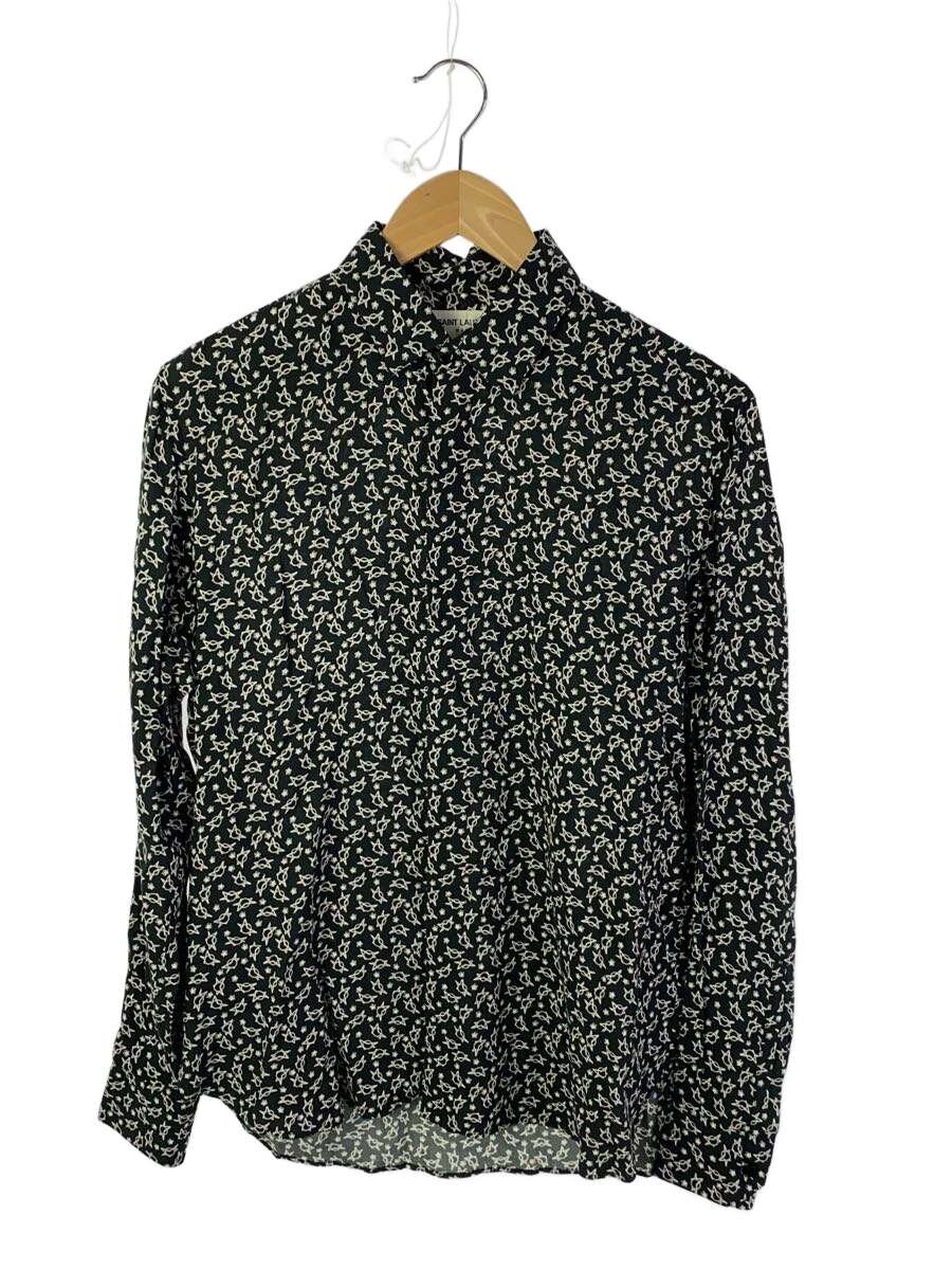 【中古】SAINT LAURENT◆エディ期/PATTERMED BUTTON DOWN SHIRT/37/人絹/BLK/564172 Y594U【メンズウェア】