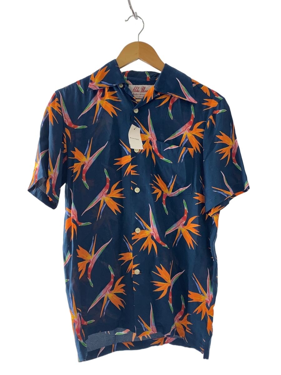 【中古】Aloha Blossom◆アロハシャツ/36/人絹/NVY/総柄/AB-0017010104【メンズウェア】