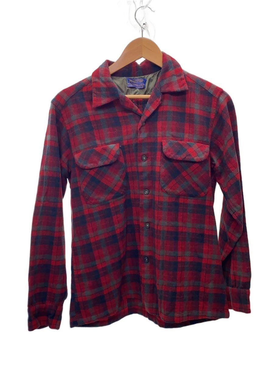 【中古】PENDLETON◆長袖シャツ/M/ウール/RED/チェック/50s【メンズウェア】｜2ｎｄ STREET 店