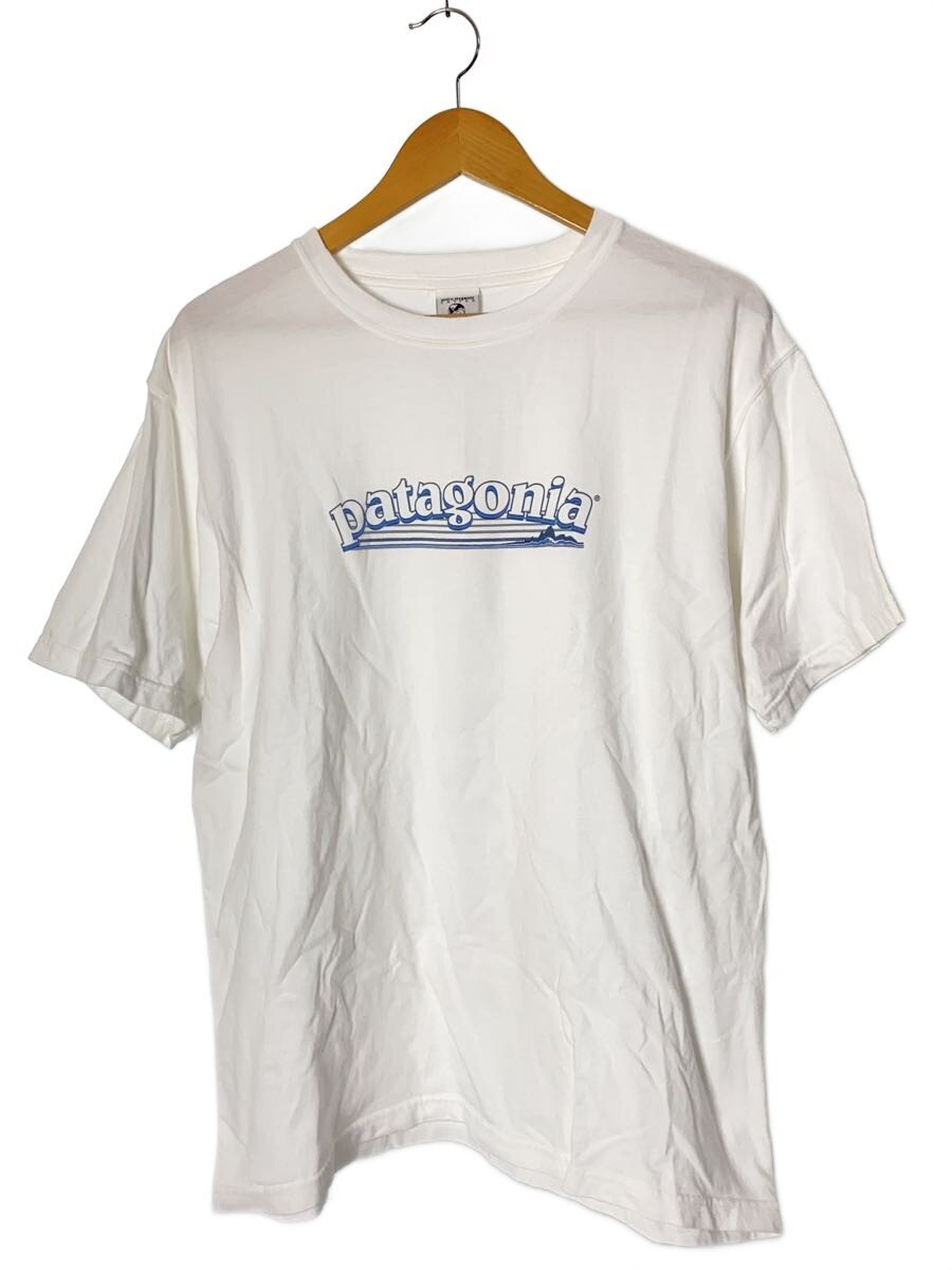【中古】patagonia◆プルオーバー/benefical Ts/ロゴタイプ/M/綿織物/WHT【メンズウェア】