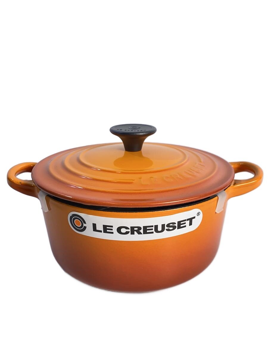 【中古】LE CREUSET◆鍋/大きさ:18珊/ORN【勝手もと装置】