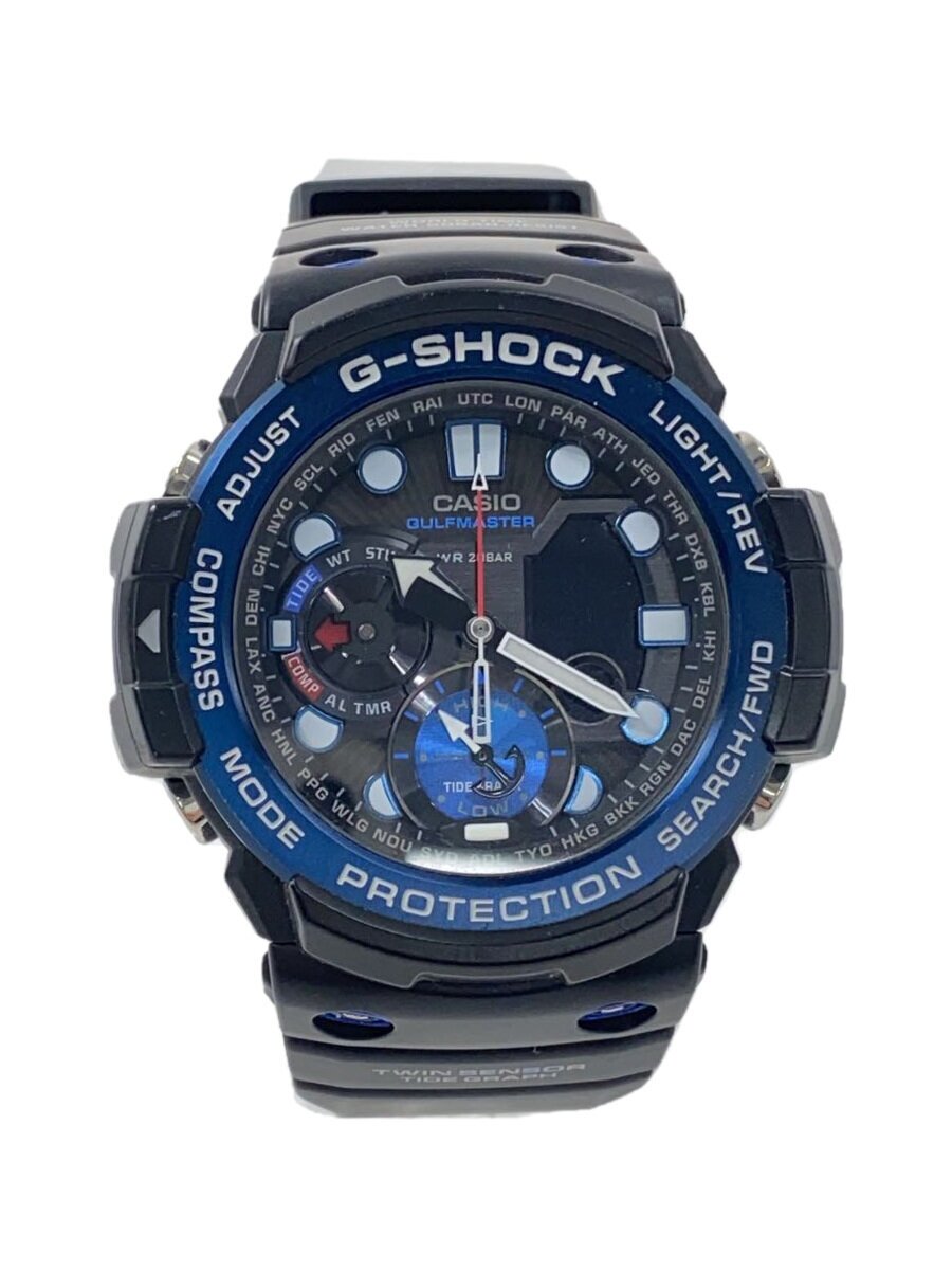 【中古】CASIO◆ソーラーウオッチ・G-SHOCK/デジアナ/BLK/BLK【服飾雑貨他】