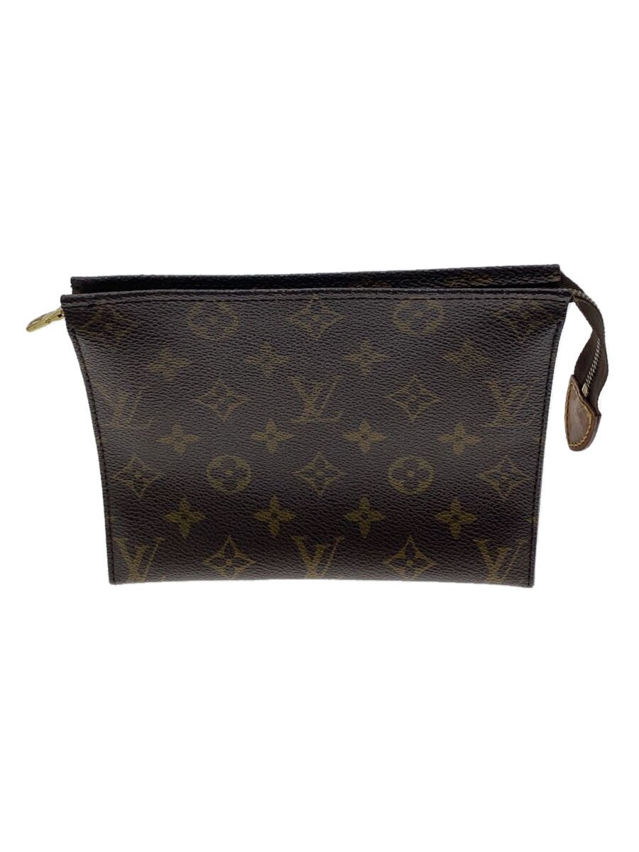 【中古】LOUIS VUITTON◆ポッシュ・トワレット19_モノグラム・帆布_BRW/PVC/BRW/総柄//【御徒面子】