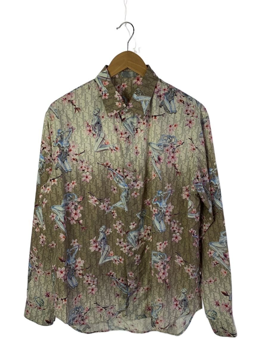 【中古】Dior HOMME◆×空山基/セクシーロボットシルクシャツ/38/絹地/BEG/総柄/933C526A4696【メンズウェア】