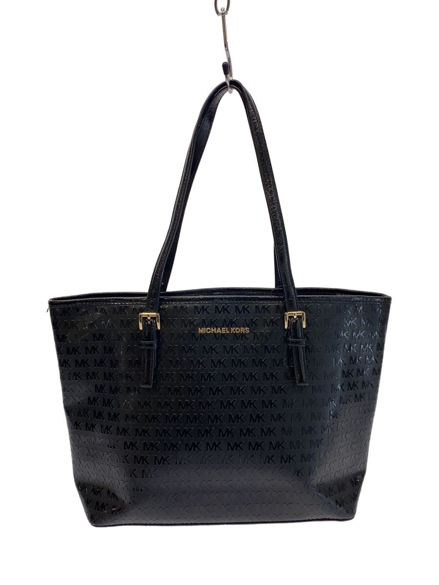 【中古】MICHAEL KORS◆トートバッグ/PVC/黒いこと/総柄/38H7XTVM3A【御徒面子】
