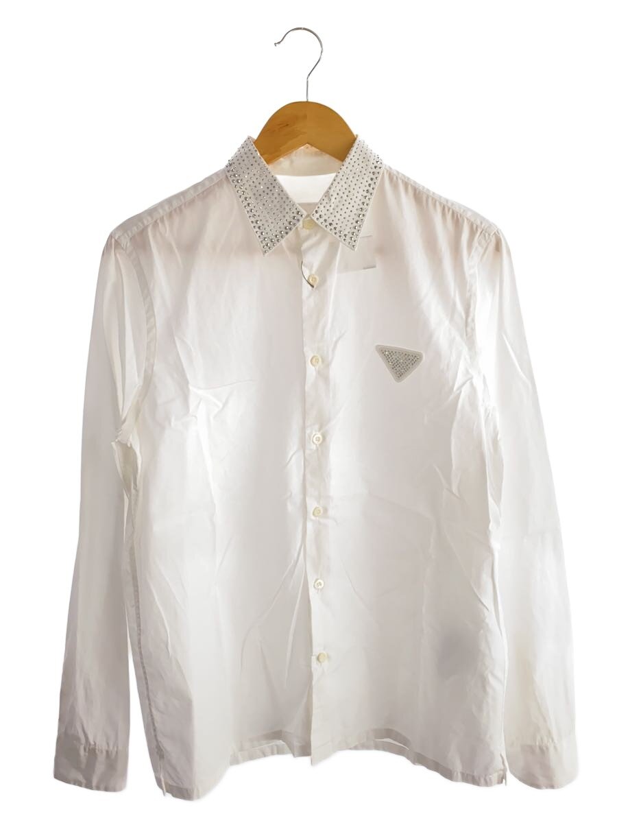 【中古】PRADA◆ホワイトスタッズコットンシャツ/38/コットン/WHT/UCN420【メンズウェア】|2nd STREET 店