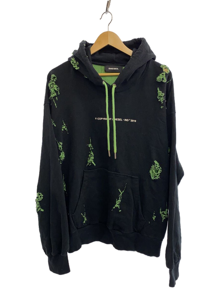 【中古】DIESEL◆パーカー/L/綿織物/BLK/無地/不都合パーカー//【メンズウェア】